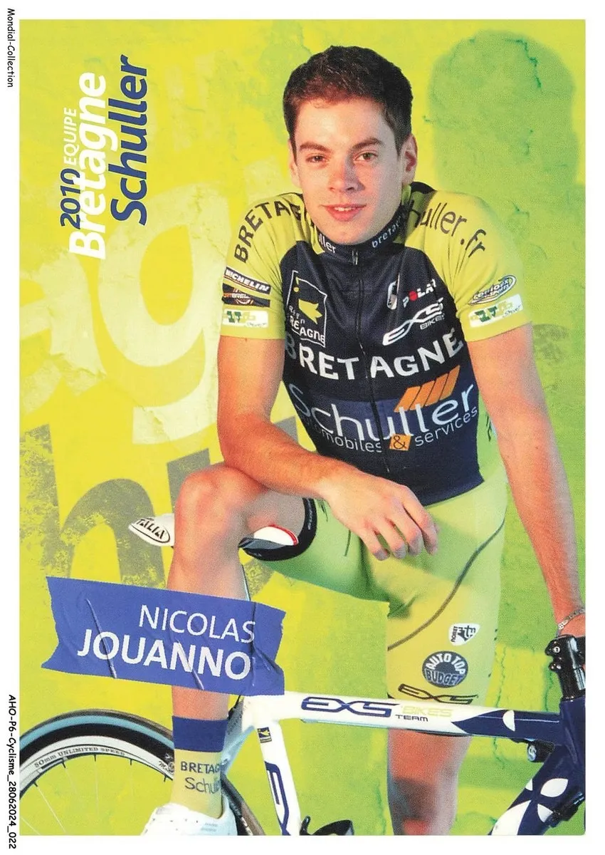 Carte cycliste de Nicolas Jouanno en tenue Bretagne Schuller pour la saison 2010